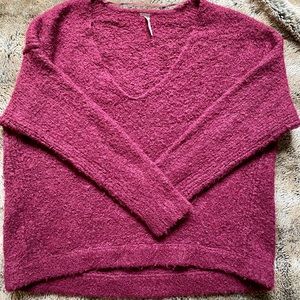 Free People Oversized Sweater Size M in Wine